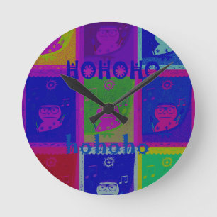 Special Santa HoHoho Pop Kunst und Kultur Runde Wanduhr