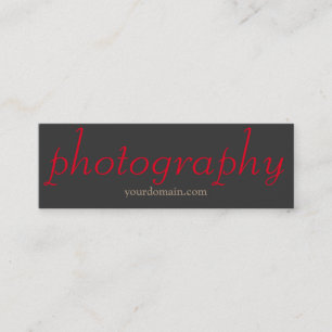 Special Script Gray Red Fotograf Mini Visitenkarte
