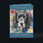 Special Sister Personalisierte Geburtstagskarte Hu Karte<br><div class="desc">Spezielle Schwester personalisierte Geburtstagskarte. Personalisiert mit einem Foto von dem Hund,  der Katze oder dem Haustier deiner Schwester. Alle Texte können bearbeitet werden.</div>