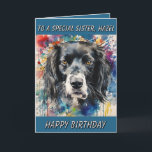 Special Sister Personalisierte Geburtstagskarte Hu Karte<br><div class="desc">Spezielle Schwester personalisierte Geburtstagskarte. Personalisiert mit einem Foto von dem Hund,  der Katze oder dem Haustier deiner Schwester. Alle Texte können bearbeitet werden.</div>