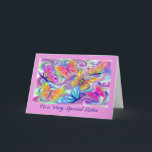 Special Sister Pink Butterflies Karte<br><div class="desc">A beautiful artwork of pink butterflies created by an established British designer.</div>