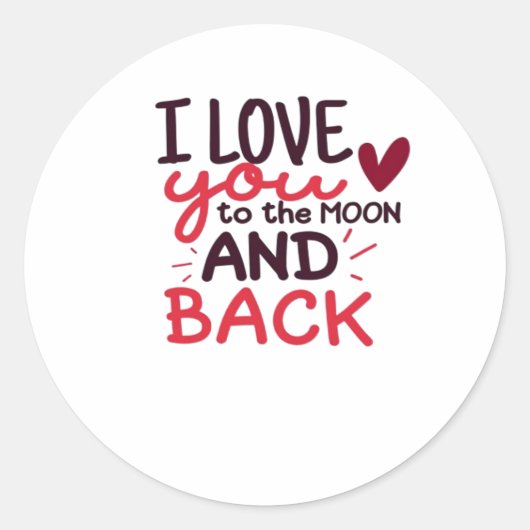 Special Someone I Love You To The Moon And Back He Runder Aufkleber (Vorderseite)