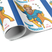 Special Superheld Phantastisch Flying Foto Geburts Geschenkpapier (Rolleneckpunkt)