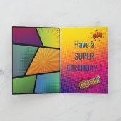 Special Superheld Phantastisch Flying Foto Geburts Karte (Innenseite)