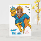 Special Superheld Phantastisch Flying Foto Geburts Karte (Gelbe Blume)