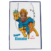 Special Superheld Phantastisch Flying Foto Geburts Mittlere Geschenktüte (Vorderseite)