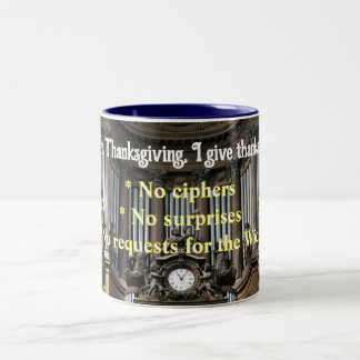 Special thanksgiving mug for organists zweifarbige tasse