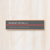 Special Unique Grey Red Elegant Modern Türschild (Vorderseite )