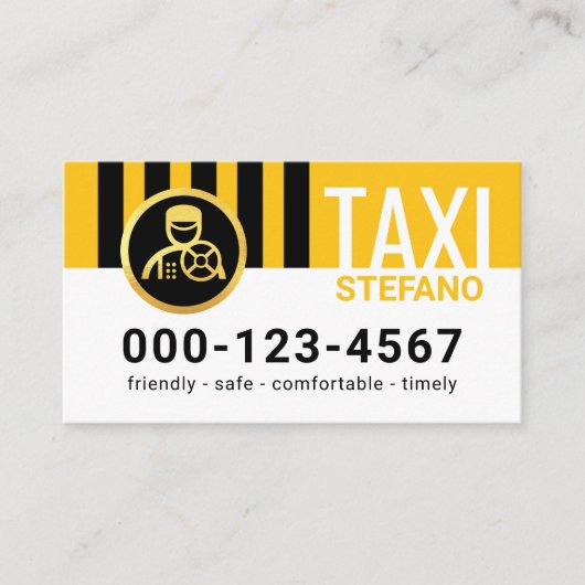 Special Vertical Black Taxi Stripes Visitenkarte (Vorderseite)
