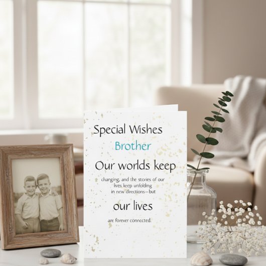 Special Wishes Brother – Sentimental Gold Speckle  Karte