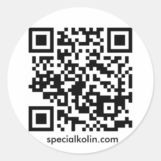 SpecialKolin.com QR Code Stickers! Runder Aufkleber (Vorderseite)
