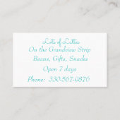 Specialty Coffee Drink Coffee Shop Visitenkarte (Rückseite)