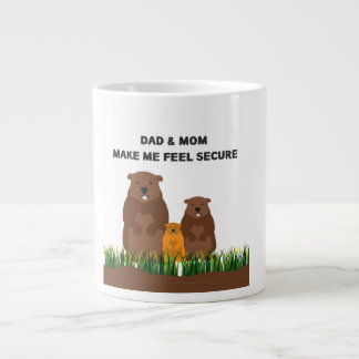 Specialty Mug : Dad & Mom make me feel secured. Jumbo-Tasse