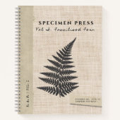 Specimen Press: Fossil Fern Linen Look Organic Notizblock (Vorderseite)