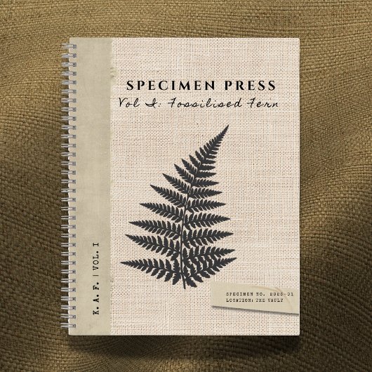 Specimen Press: Fossil Fern Linen Look Organic Notizblock