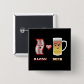Speck + Bier in der Liebe (schwarzes bkgd) Button (Vorne & Hinten)