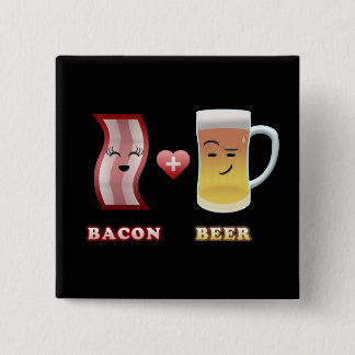 Speck + Bier in der Liebe (schwarzes bkgd) Button