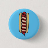 Speck eingewickelte Hotdog-Würstchen-Dackel Button (Vorderseite)