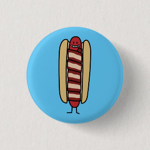 Speck eingewickelte Hotdog-Würstchen-Dackel Button