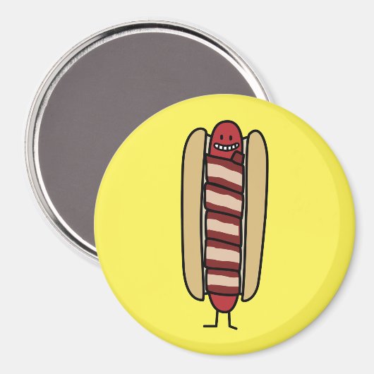 Speck eingewickelte Hotdog-Würstchen-Dackel Magnet (Vorderseite/Rückseite)