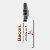 Speck erhält Vegetarier verklärt Gepäckanhänger (Vorderseite vertikal)