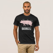Speck ist Glück-lustiges Schwein-Metzger-Diagramm T-Shirt (Vorne ganz)