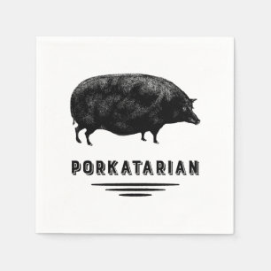 Speck-Liebhaber - Porkatarian - antikes Schwein Serviette