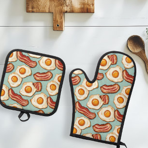 Speck mit Eiern Ofenhandschuh & Topflappen-Set