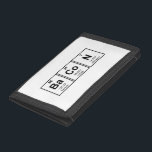 Speck-Periodensystem-Element-Symbole Tri-fold Geldbeutel<br><div class="desc">Ordnen Sie das Periodensystem der Elemente berichtigen gerade neu,  und Sie haben köstlichen chemischen Speck!  Jedes wirkliche Element mit seiner genauen Ordnungszahl und großes T-Shirt oder Geschenk Mass. für Sie Lieblingsspeck und/oder Wissenschaftsfan oder -wissenschaftler.</div>