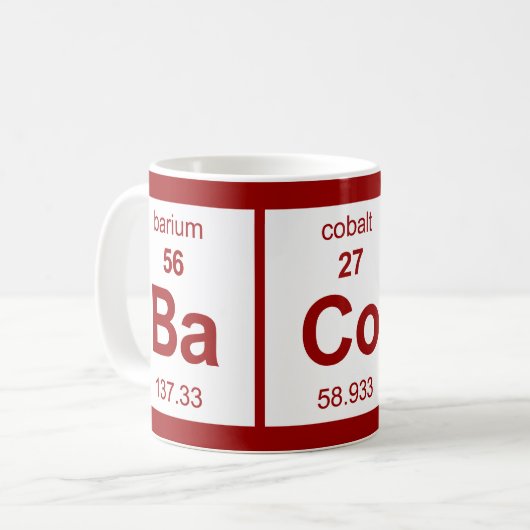 Speck-Periodensystem Kaffeetasse (Vorderseite Links)