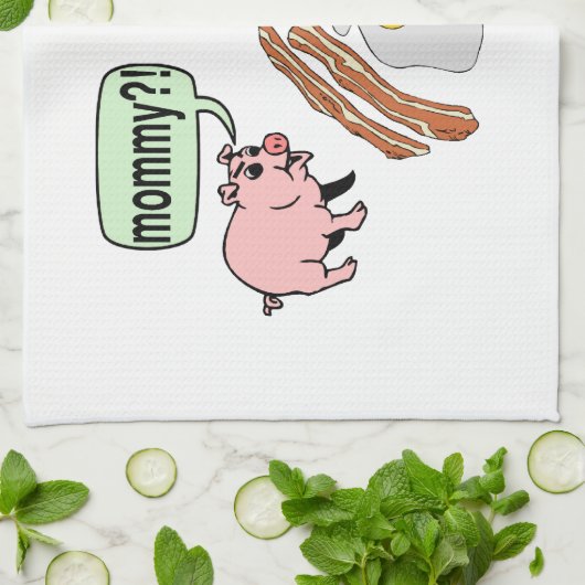 Speck und Ei-Albtraum Geschirrtuch (Gefaltet)