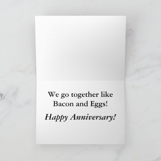 Speck und Ei-Jahrestag Karte (Innenseite)