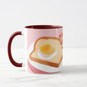 Speck und Eier und Toast Tasse