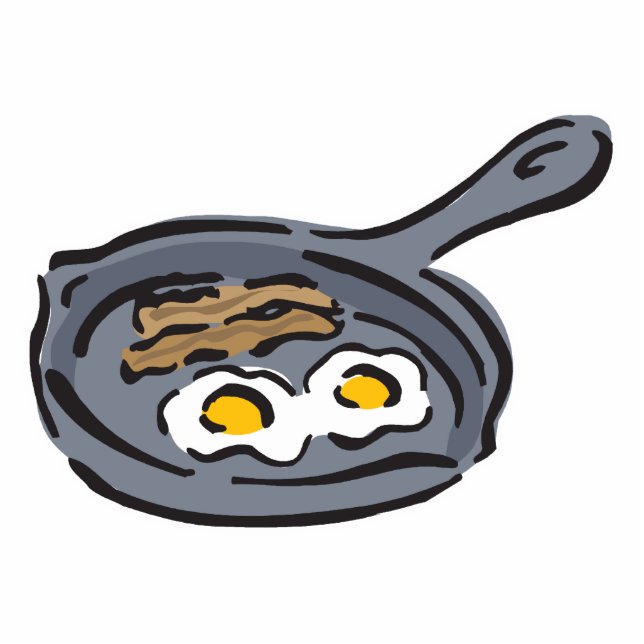 Speck und Spiegeleier Freistehende Fotoskulptur (Vorne)