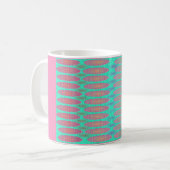Speckbabyblau und blassrosa Globusdesign Kaffeetasse (Vorderseite Links)
