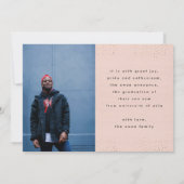 Speckborder Black Text Modern Two Foto Grad Ankündigung (Rückseite)