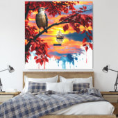 Specker am See im Herbst. Kinderluft Leinwanddruck (Insitu (Schlafzimmer))