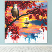 Specker am See im Herbst. Kinderluft Leinwanddruck (Insitu (Holzboden))