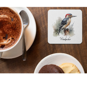 Specker auf einem Pol in Aquarellfarbe Glasuntersetzer