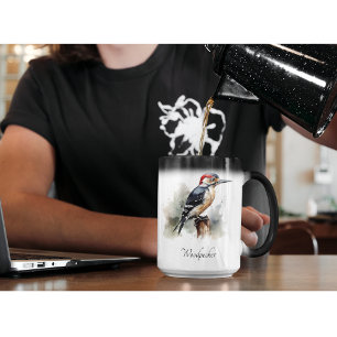 Specker auf einem Pol in Aquarellfarbe Verwandlungstasse