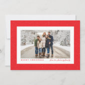 Speckframe, einfaches, rotes Weihnachtsgebirge Feiertagskarte (Vorderseite)