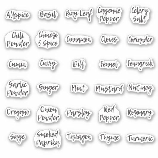 Speckjar-Labels mit lässigem Skript-Schriftart Aufkleber (Vorderseite)