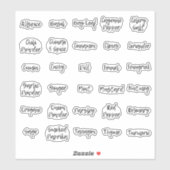 Speckjar-Labels mit lässigem Skript-Schriftart Aufkleber (Blatt)