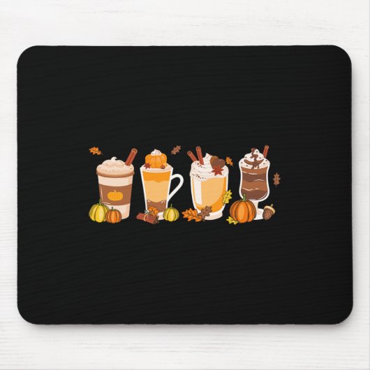 Speckkaffee Latte Herbst Herbstsaison Hallo Fall Mousepad (Vorne)