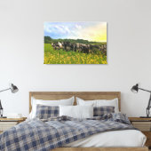 Speckle Park Rinder unter Regendusche, Sonnenunter Leinwanddruck (Insitu (Schlafzimmer))