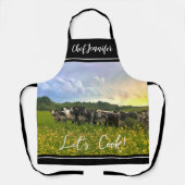 Speckle Park Rinder unter Regendusche, Sonnenunter Schürze (Vorderseite)