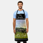 Speckle Park Rinder unter Regendusche, Sonnenunter Schürze (Getragen)