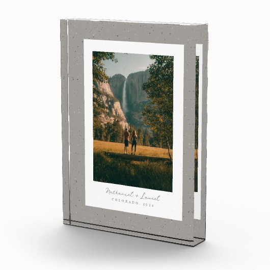 Speckle Rahmen schlicht rustikal grau Außenbereich Fotoblock (Rechts)