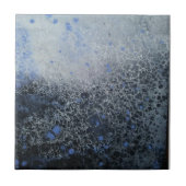 Speckled Black and Blue Ceramic Tile Fliese (Vorderseite)