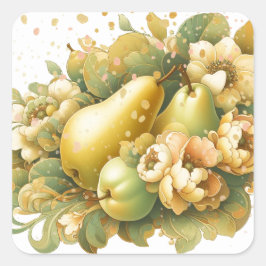 Speckled Golden Pears neue Adresse Quadratischer Aufkleber